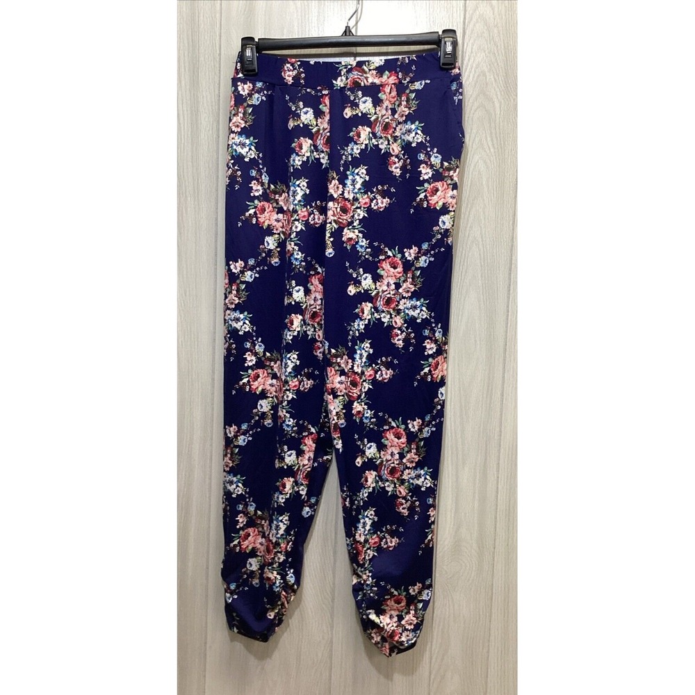 ANTHONY Women's (Size PM) Floral Elastic Waist‎ Pull On Harem Pants Stretch